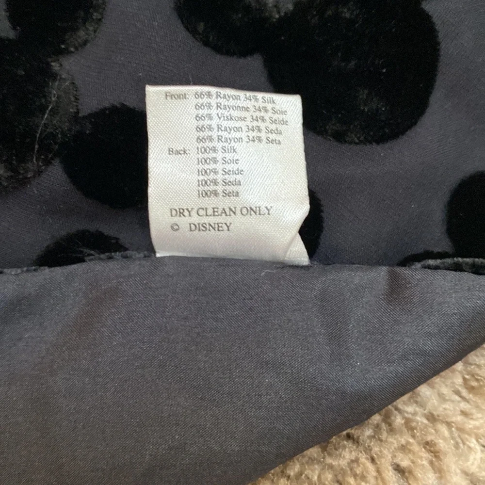 The Disney Store Black Velvet Silk Hidden Mickey Oblong Scarf